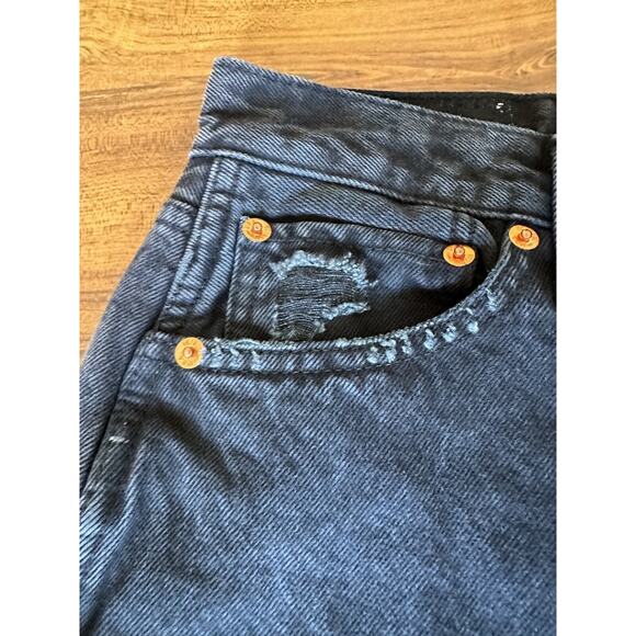 Redone Women's Denim Jeans 90s High Rise Loose Black Button Fly Size 26 - Picture 6 of 9